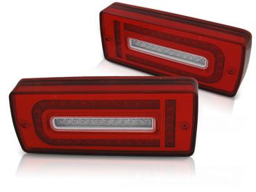 LED Lightbar Rückleuchten für Mercedes G-Klasse W463 Bj. 89 -12 Rot/Chrom